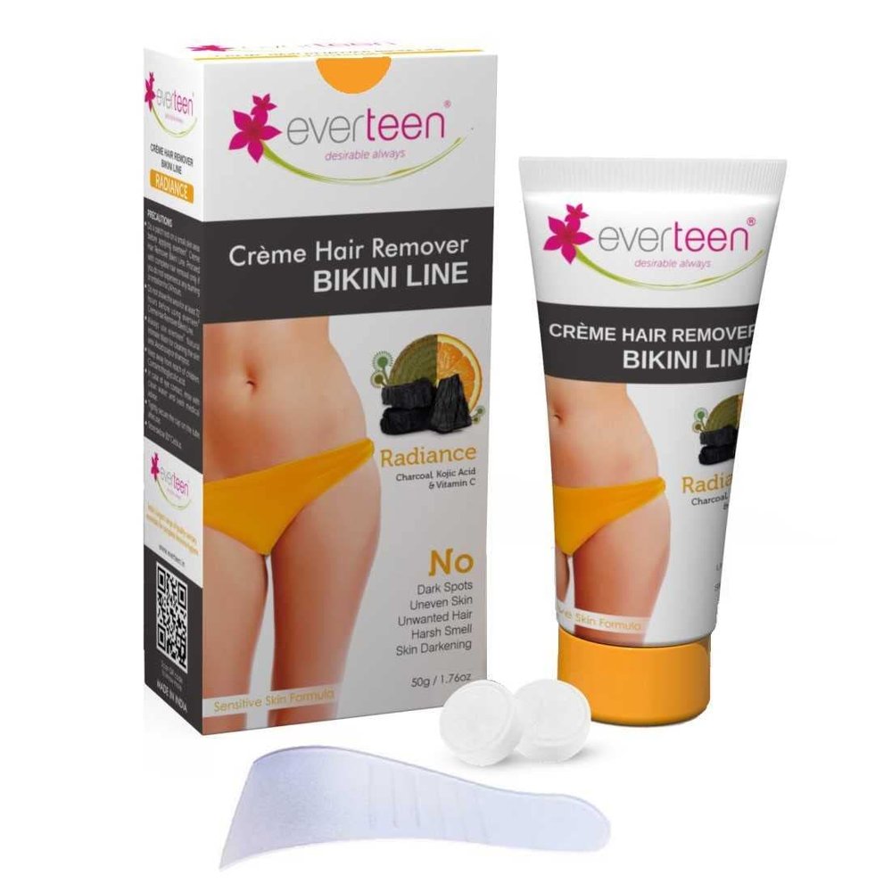 Everteen Radiance Bikini Line Hair Remover Creme With Charcoal, Kojic Acid And Vitamin C - 50g