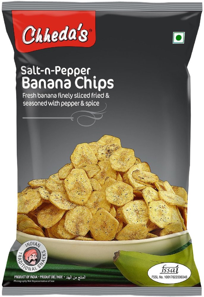 Chheda's Salt N Pepper Banana Chips - Crispy Banana Chips (350g Pack of 1)