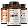 Nirvasa Omega-3 Salmon Fish Oil Capsules (1000mg, 3x60 Softgels) | High-Potency 180mg EPA & 120mg DHA | Supports Heart, Brain, Eye & Bone Health | No Fishy Burps | For Men & Women  Pack of 3 view 1
