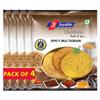Joyable Khakhra - Spicy Multigrain | Dry Chapati | Khakra Fresh Gujarati Namkeen Snacks | Ready To Eat - Roasted - Khakhra Snacks| Vacuum Packed - Pack of 4 (Spicy Multigrain - 200 Gms Each) view 1