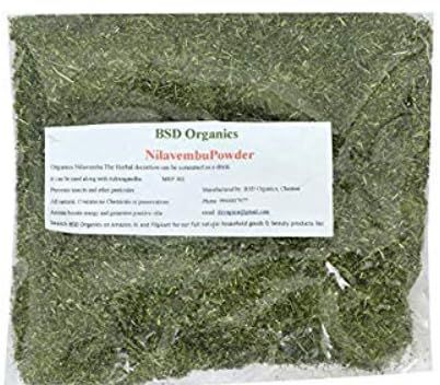 BSD Organics Powder of Andrographis paniculata/Kalmegh/Siriyanangai/Nilavembu/green chiretta (500 Gram)