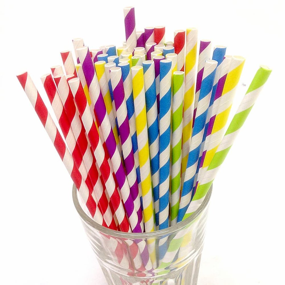 Angelic Printed Designer Paper Straw 10 mm for Shakes, Sodas, Cold Drinks - (Pack of 2x50/bag)