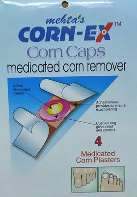 RJ ROJENO Corn- Ex Corn Plaster Strips Cap For Corn Remover (Pack Of 24), Cream