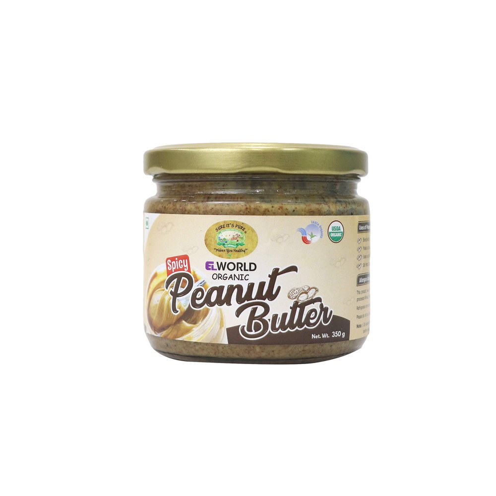 ELWORLD AGRO & ORGANIC FOOD PRODUCTS Spicy Peanut Butter 350G (Pack Of 2)