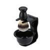 3 in 1 Shaving Brush Kit Shaving Frame Base + Shaving Soap Bowl + Shaving Bowl Modern Design Bristle Hair Shaving Brush Acrylic Materials Shaving Cleaning Tool view 1