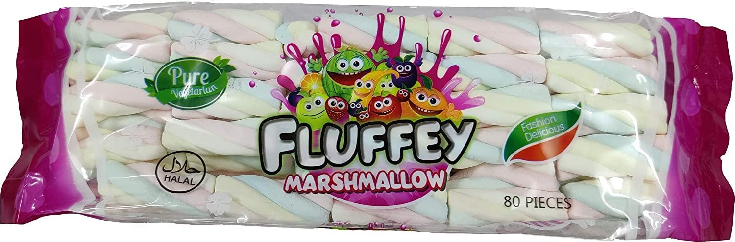 Fluffey Fruit Flavored Pure Vegetarian Marshmallow, 160 g, 80 pcs