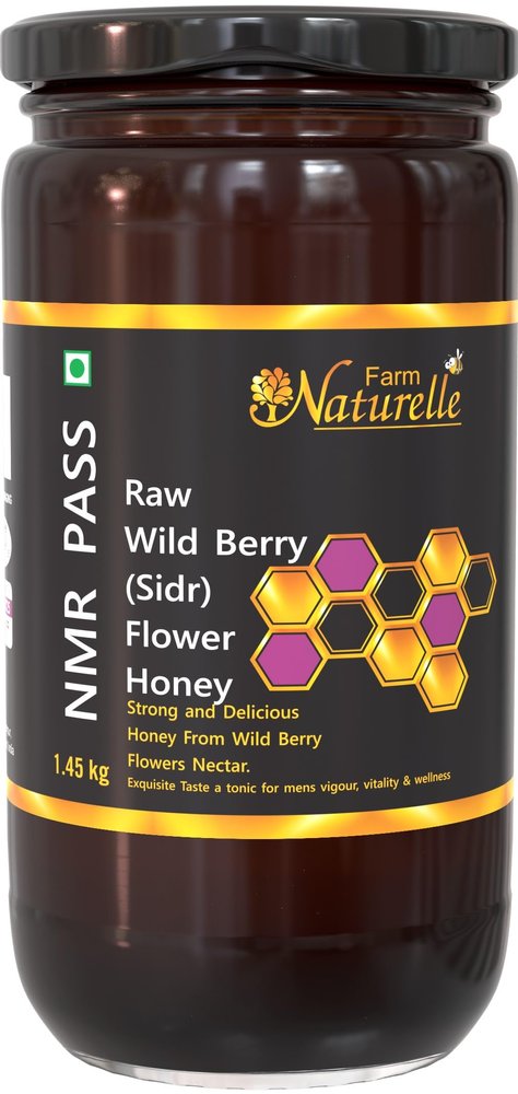 Farm Naturelle Raw Wild Berry Honey 1500g | Glass Bottle | 100% Pure Unprocessed & Natural Honey | Ayurvedic & Rich in Vitamins and Minerals | Helps Boost Immunity
