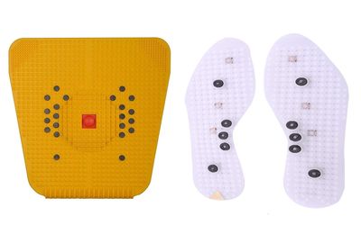 ACi Acupressure Foot Relief Plastic Mat and Magnetic Acupressure Shoes Insoles for All Body Blood Circulation