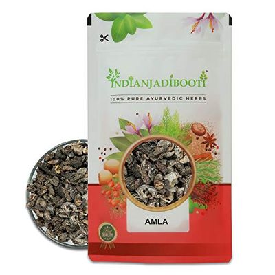 IndianJadiBooti Dry Amla Awla Phyllanthus Emblica Indian Gooseberry, 100 Grams Pack
