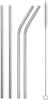 Divine Mart Reusable BPA-Free Metal, Thick, Long, Dishwasher Safe Stainless Steel Drinking Straws, 8.5 Inches (2 Straight, 2 Bend and 1 Cleaning Brush) view 2