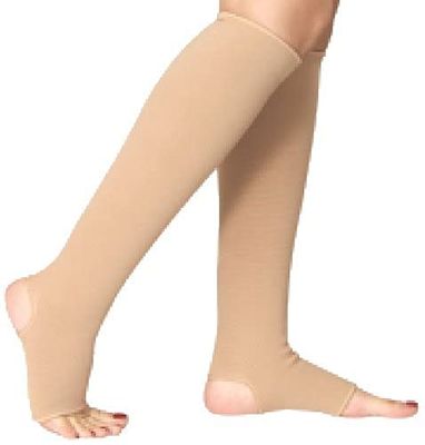 DClub Compression Stockings Medical Grade Firm Support 20-30 mmHg, Unisex Open Toe Knee High Compression Socks for Varicose Veins Shin Splints, Nursing, Travel. ||1 Pair|| (X-LARGE)