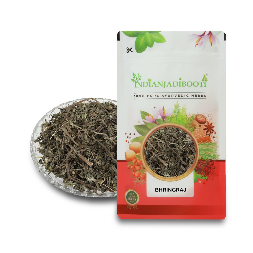 IndianJadiBooti Ayurvedic Edible Bhringraj Dry Leaves (Eclipta Alba) | False Daisy | Bhangra Bringraj 100 Grams Pack