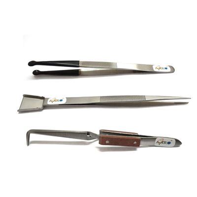 ATAR 3 Pcs Holder Pick-up Tool Fiber Grip Cross Lock 90 Degree & Pearl Tweezer & Tweezer with Scoop & Jewelers Pickup Tools.