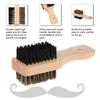 Men's Beard Hair Brush Wood Handle Shaving Brush Men Mustache Brushes Comb Double-Sided Facial Hair Brush view 2