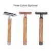 Double-Edged Safety Razor Wood Handle Razor Stainless Steel Manual Shaving Razor view 4