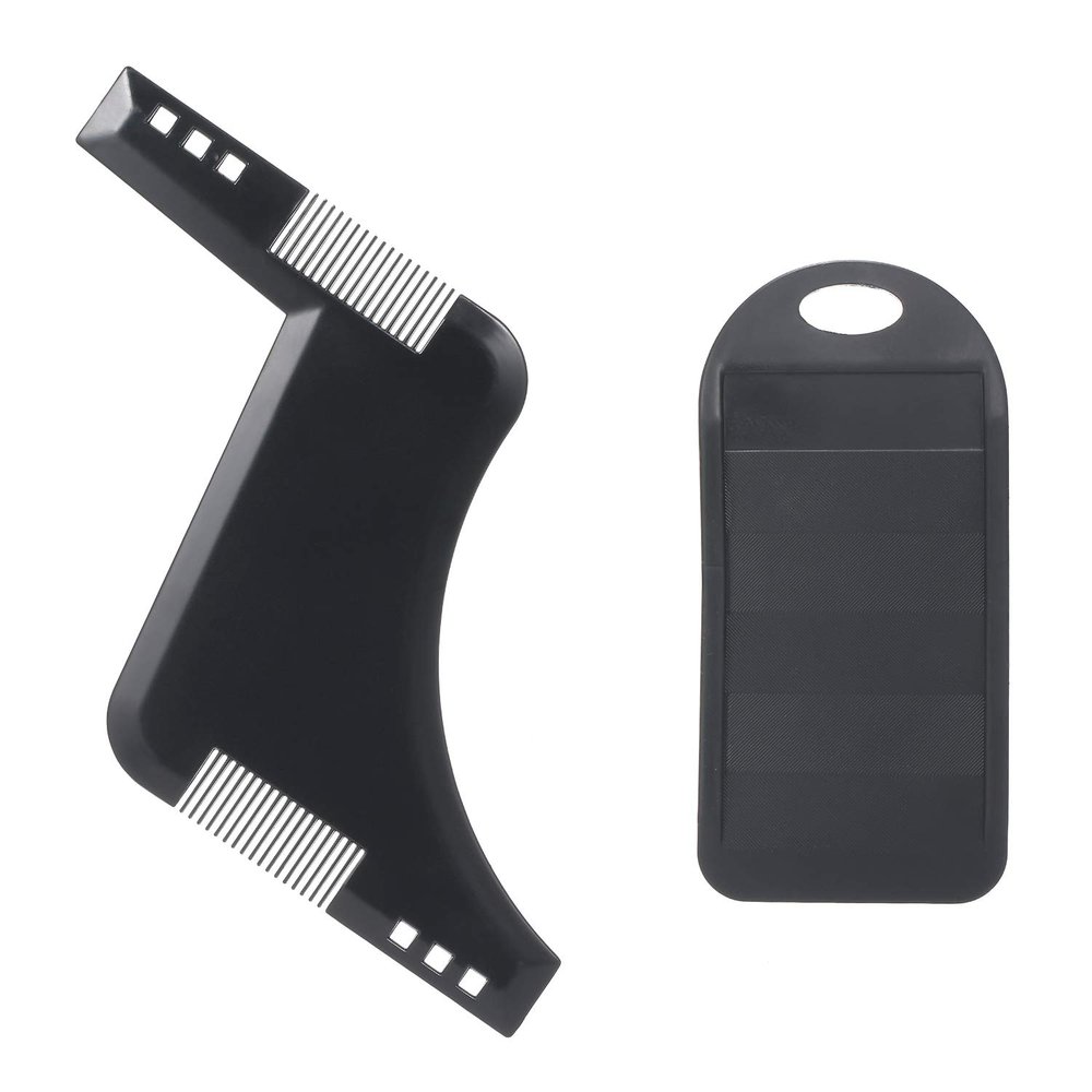 Beard Shaper with Inbuilt Comb & Silicone Blade Sharpener Shaping & Styling Tool Beard Guide Shaper Stencil & Razor Blade Sharpener Works with Beard Razor for Beard & Facial Hair Grooming