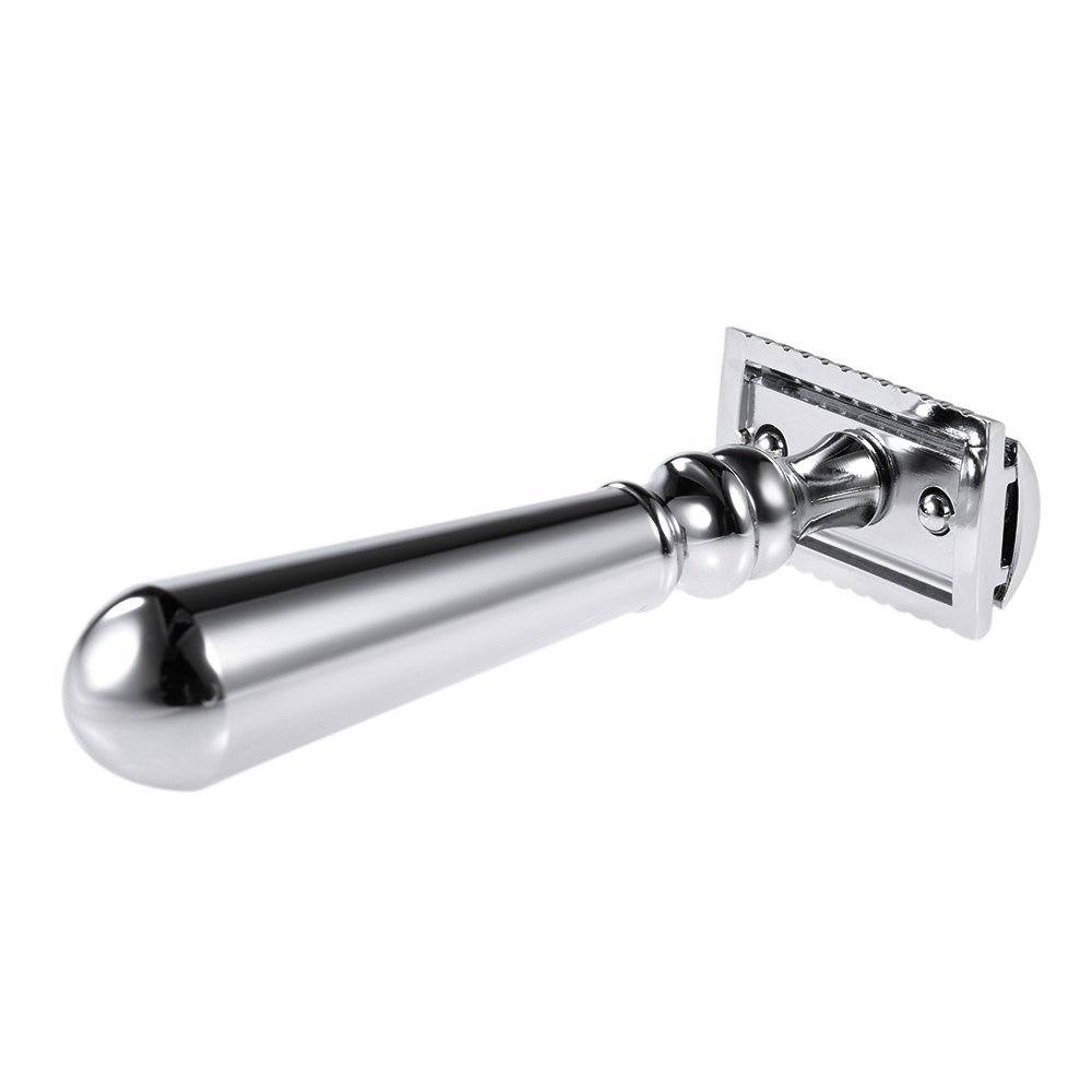 Double Edge Safety Razor Men's Traditional Shaving Razor Long Handled Razor for Dry & Wet Shaving Male Shaving Tool