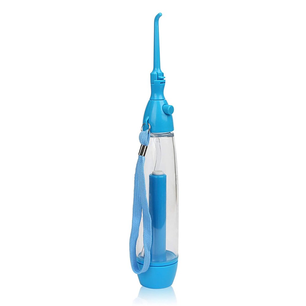 Water Flosser Non-Electric Portable Economical and Suitable, Water Pick Teeth Cleaner Oral Irrigator Simple Cordless Operation, Portable Water Floss Great for Travel Blue