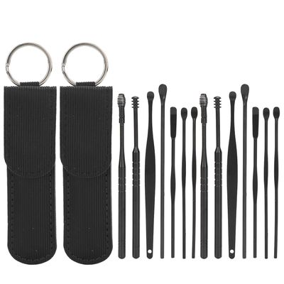 14 PCS Ear Pick Earwax Removal KIT, Stainless Steel Ear Curette Ear Wax Remover Tool with A Cleaning Brush and Storage Box Ear Cleansing Tool Set