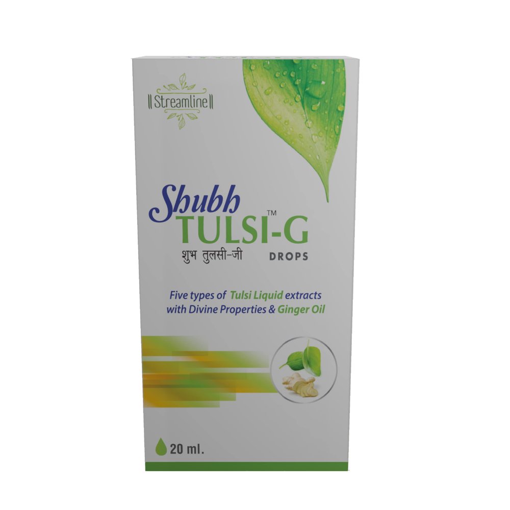 Streamline Shub Tulsi-G Drops | Tulsi Drop with Ginger Oil | Pure Herbal Immune Support Supplement | Ayurvedic Drops for Digestion & Detoxification | 30 ML