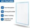 CUFF- SHIELD underpads, Super Absorbent Polymer & Soft Surface (Large, 60x90 cm, Pack of 15 Pcs, Blue) view 4