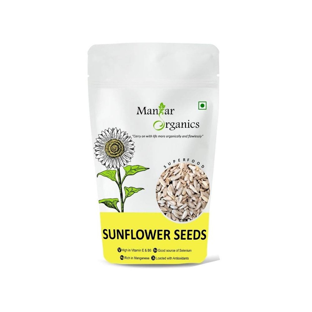 ManHar Organics Raw Sunflower Seeds 500g  Rich in Vitamins and Minerals for Healthy Snacking, Baking | Source of Antioxidants | Surajmukhi Seeds
