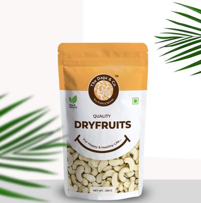 The Daga & Co. Dry Fruits 100% Natural Cashew Nuts, Kaju, W320, 250g