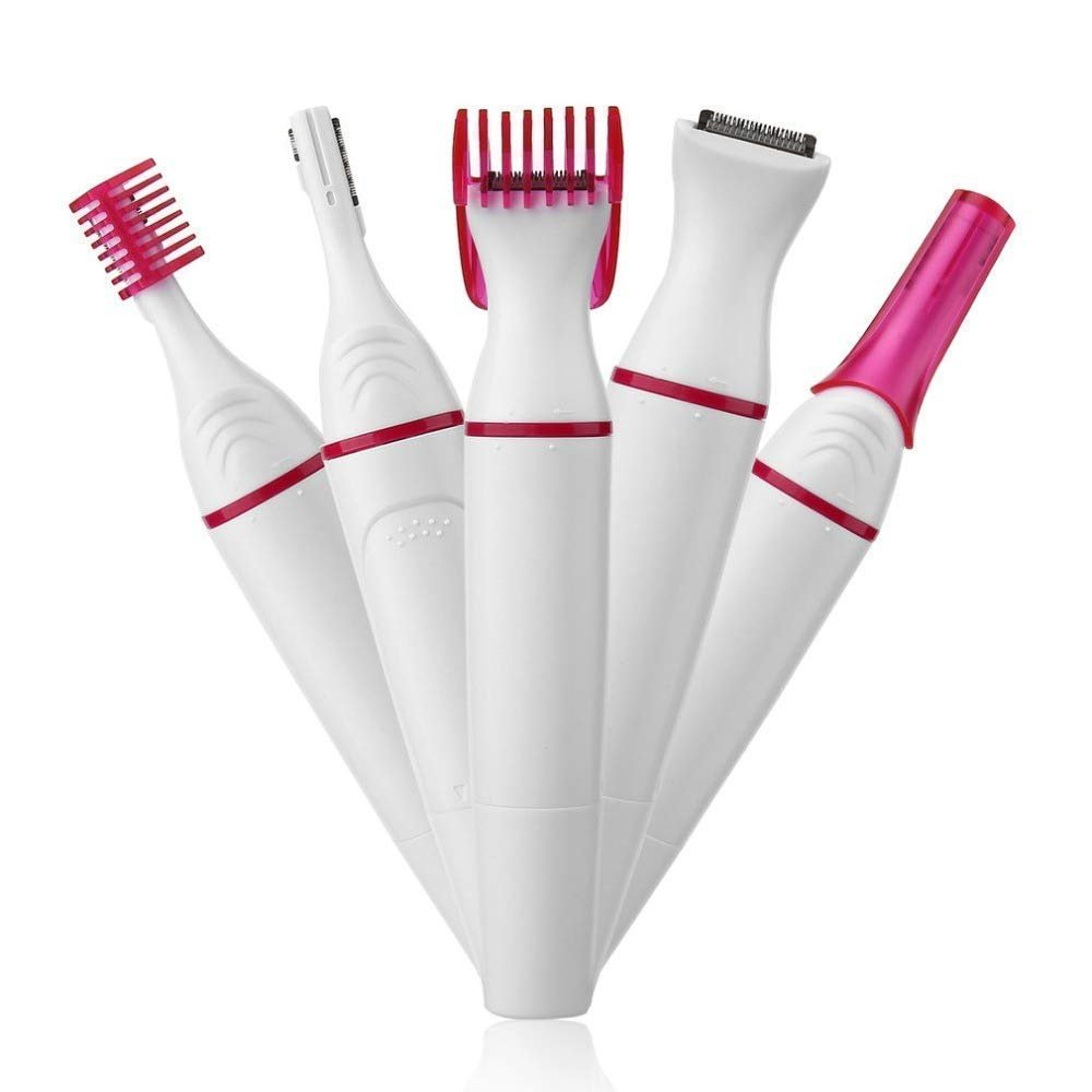 Nms Traders 5 in 1 Styler Safety for Upper, Lip, Chin, Eyebrow, bikini trimmer for women, underarm, Face Hair Remover elecrtical machine clipper for women (Multicolor)