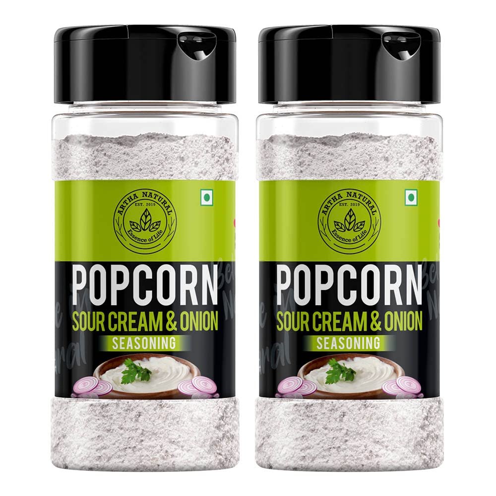 Artha Natural - Popcorn Sour Cream and Onion Seasoning Powder in [Perfect for Pop-Corn, Making Cheese Sauce for Nachos, Sprinkling on Potato Chips, French Fries] (200)