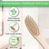 BambooIndia Bamboo Toothbrush Pack of 3 | 2 Adults & 1 Kid | Wooden Toothbrush with Soft Bristles, BPA-Free Dual Natural Colour Tips | 100% Eco-Friendly Biodegradable Handle | Brush Set for Family view 3