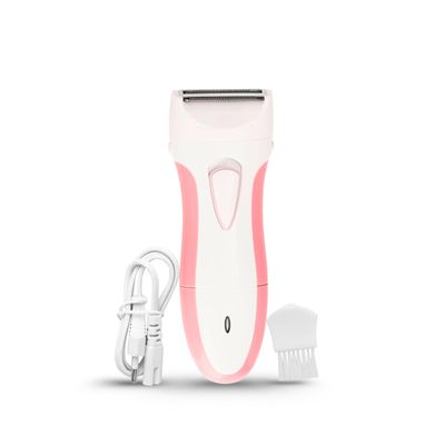 Dealsure Women's Rechargeable Double Razor Shaver for Under Arms, Bikini Line, Hands and Legs (White Pink Colour)