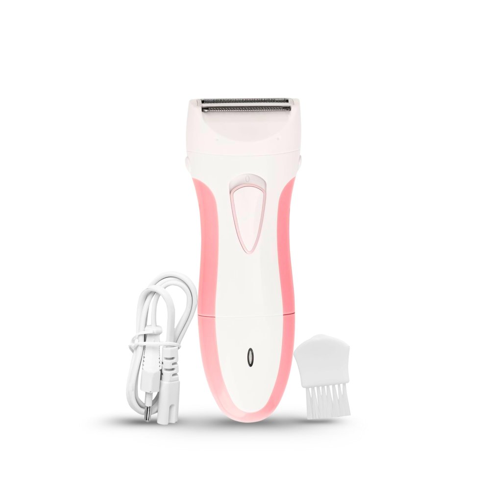 Dealsure Women's Rechargeable Double Razor Shaver for Under Arms, Bikini Line, Hands and Legs (White Pink Colour)