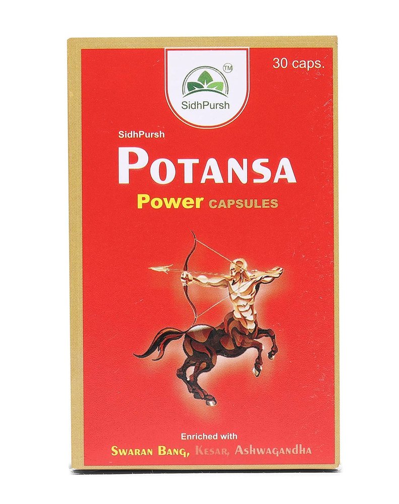 SidhPursh Potansa Power Capsules for Energy, Stress Relief & Health | Ayurvedic Herbal Supplement with Ashwagandha & Safed Musli | 30 Capsules | Safe for Daily Use