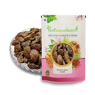 IndianJadiBooti Teekha Amla Candy  Premium Ayurvedic Herbal Treat | Indian gooseberries (Amla) | 900 Grams