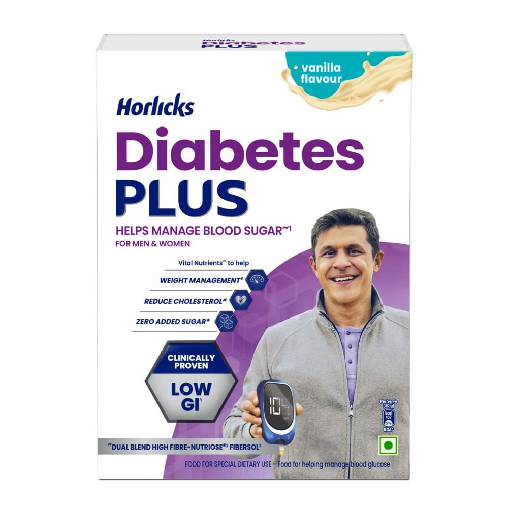 Horlicks Diabetes Plus, Vanilla, 400G, Powder | Helps Manage Blood Sugar From Day 1