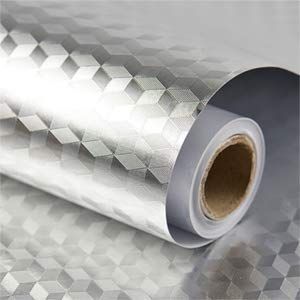 Cyrox Kitchen Oil-Proof Aluminum Foil Sticker | Kitchen Stickers Self Adhesive Kitchen Aluminum Foil Stickers Oil Proof Waterproof Kitchen Stove Sticker (Plane 2 Meter)