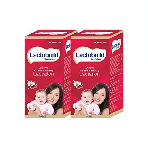 Leeford Lactobuild Granules - Pack of 2 (200g Each) | Lactation Supplement Enriched with Shatavari to increase Breast Milk | Elaichi Flavor | Breast Milk Booster