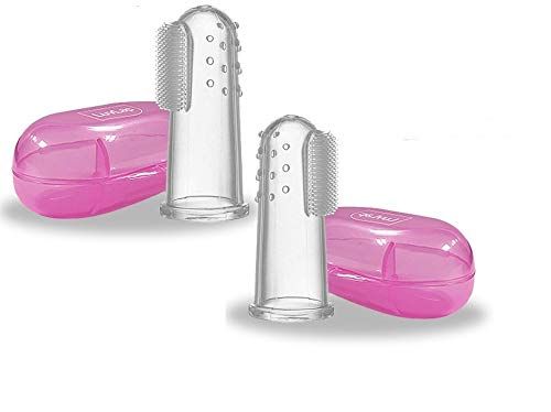 Mini Storify Truly Organic Baby Silicone Finger Toothbrush with case for Easy Cleaning, Massaging, & Soothing Gums, Oral Hygiene