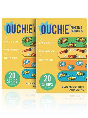 Aya Papaya Ouchie Non-Toxic Printed Bandages Double Combo (40 Pack) - Yellow