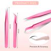 6 Pieces Eyelash Extension Tweezers, Straight and Curved Tip Stainless Steel Tweezers Nippers Volume Lash Tweezers for Eyelash Extensions False Lash Application Tools (Colorful) view 3