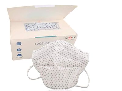 La' Forte Disposable 3-Layer Face Masks Thick with Elastic Ear Loop, Anti-Dust, 100, Polka Dots/Flower (Mask pattern may vary as per availability)