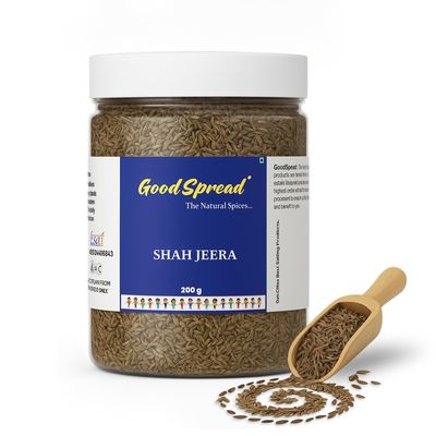 GoodSpread Organic Shah Jeera: 200gm - Unleash the Authentic Taste of Farm-Fresh Caraway Seeds for Indian Cooking, Exotic Dishes