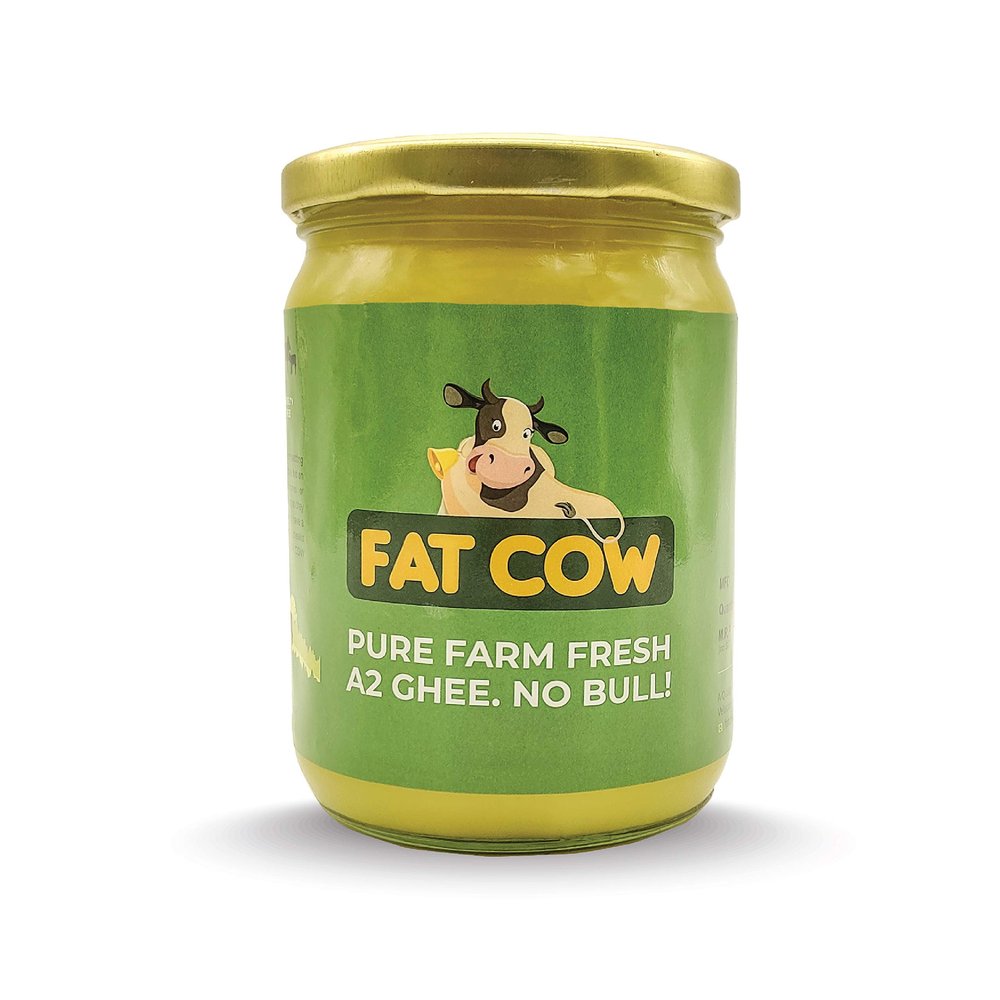 Fat Cow Dairy 100% Pure Farm Fresh A2 Ghee 500ml - made via Bilona method
