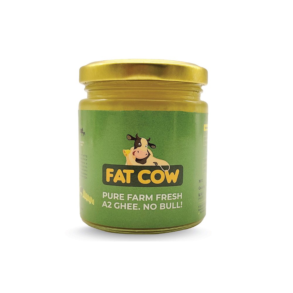 Fat Cow Dairy 100% Pure Farm Fresh A2 Ghee 200ml - made via Bilona method