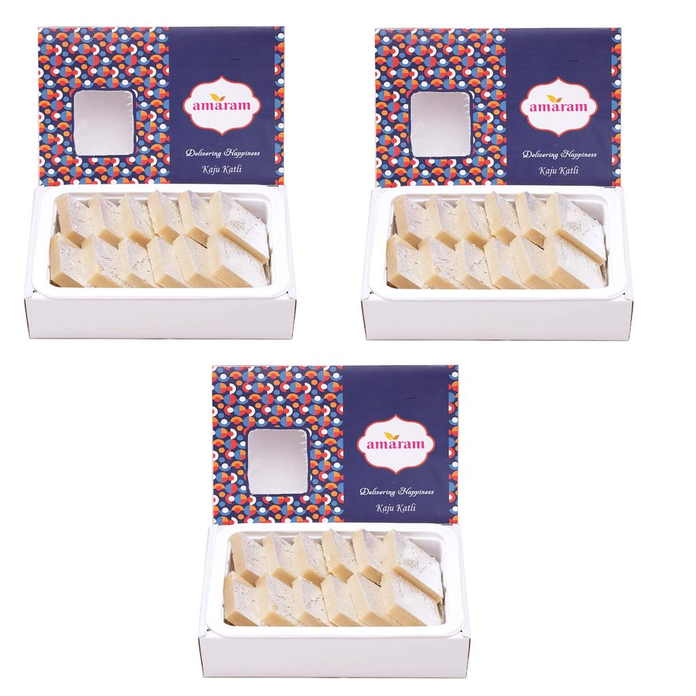 Amaram by Ghasitaram Kaju Katli Sweets Gift, 600g |Sweets|Sweets Gift Pack|Diwali Sweets|Indian Mithai|Diwali Sweets Gift Box|