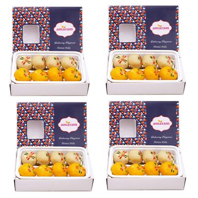 Amaram by Ghasitaram Mawa Peda Sweets Gift, 800g |Sweets|Sweets Gift Pack|Diwali Sweets|Indian Mithai|Diwali Sweets Gift Box|