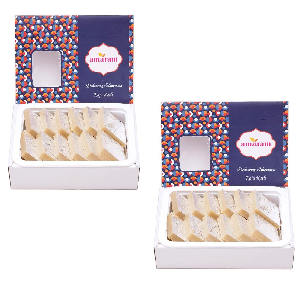 Amaram by Ghasitaram Kaju Katli Sweets Gift, 400g |Sweets|Sweets Gift Pack|Diwali Sweets|Indian Mithai|Diwali Sweets Gift Box|
