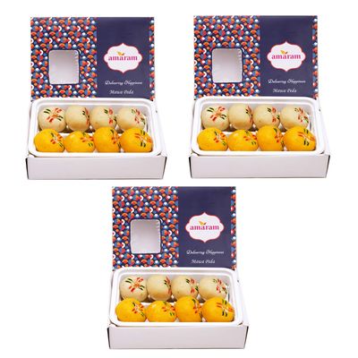 Amaram by Ghasitaram Mawa Peda Sweets Gift, 600g |Sweets|Sweets Gift Pack|Diwali Sweets|Indian Mithai|Diwali Sweets Gift Box|