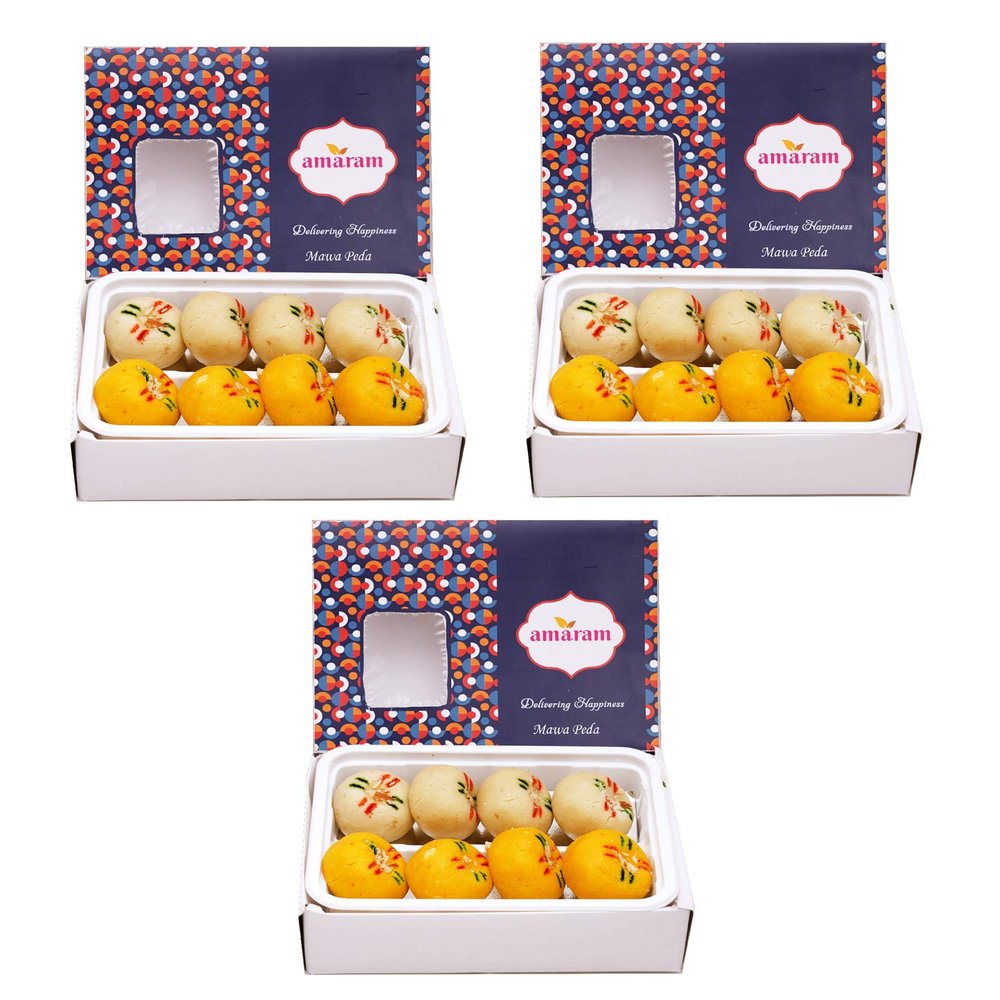 Amaram by Ghasitaram Mawa Peda Sweets Gift, 600g |Sweets|Sweets Gift Pack|Diwali Sweets|Indian Mithai|Diwali Sweets Gift Box|