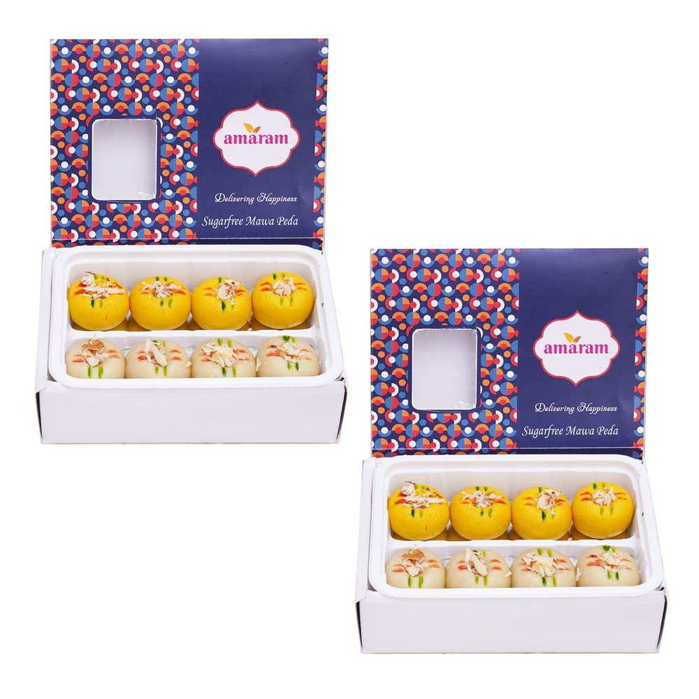 Amaram by Ghasitaram Sugarfree Mawa Peda Sweets Gift, 400g|Sugar Free Sweets|Diabetic Friendly|Diwali Sugar Free Sweets Box